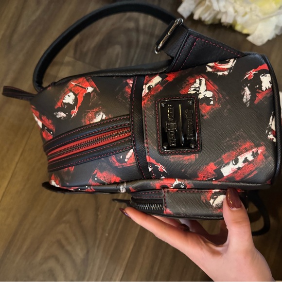 Halloween Themed Backpack with Mask and Pumpkin Design - Picture 2 of 5